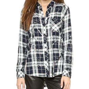 Rails plaid button down with splatter paint